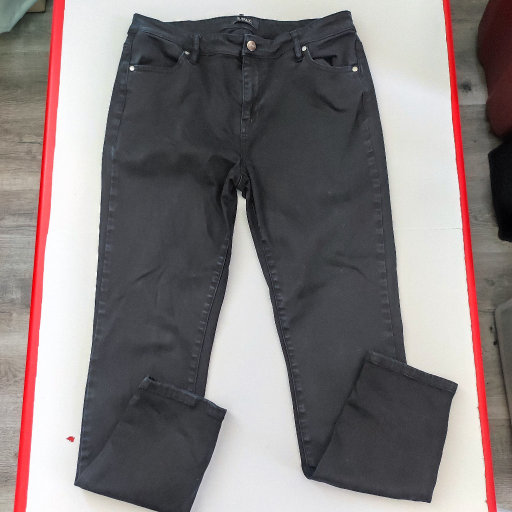 Buffalo David Bitton Faith Jeans Women's Size W32 Black Min-Rise Skinny Stretch